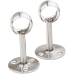 2 pices support de tringle  rideau acier inoxydable heavy duty placard tige fin appuie avec vis (19mm) ...