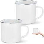 2 pi�ces tasse emaillee metal 350 ml tasse camping email tasse en fer �maill�e gobelet acier emaill� ...
