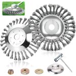 2 pi�ces tete debroussailleuse brosses � mauvaises herbes tete debroussailleuse universelle brosse metallique ...