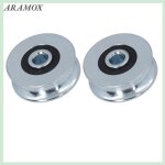 2 pi�ces u type roue de guidage poulie roue en acier alli� roulement guide poulie roulement roue pour ...