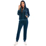 2 pices en velours pour femme vtements de dtente sweat  capuche et pantalon de jogging survtement ...