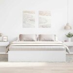 2 places - cadre de lit et sommier � lattes double - vidaxl - contreplaqu� - contemporain - sans matelas ...