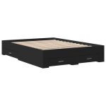 2 places - cadre de lit avec tiroirs - vidaxl - contreplaqu� - contemporain - sans matelas - noir 140x190 ...