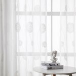2 rideaux � ?illets transparents rideaux en tulle brod� vintage blanc 140 x 180 cm