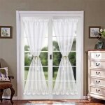 2 rideaux de porte french en voile avec passe tringle blanc 64x183cm privacy lumi�re douce livr� avec ...