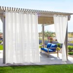 2 rideau voilage extrieur blanc 132x244cm impermable - protection uv avec ?illets mtal pour pergola ...