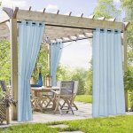 2 rideau voilage ext�rieur imperm�able bleu 132x244cmcloisons design jardin / porche en tissu breathable ...