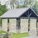 2 rideau voilage avec pattes extrieur beige 132x213cmtissu impermable protection uv et intimit pour ...