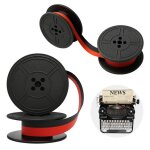 2 rubans machine � �crire 7m nylon noir rouge compatible classiques typewriters