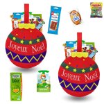 2 sacs boules de nol garnis de biscuits chocolats & confiseries kinder lu milka haribo idal pour le ...