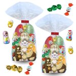 2 sachets garnis de 40 bonbons au chocolat de p�ques : kinder schokobons ?ufs moulages et figurines