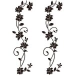 2 sets stickers muraux 105 * 30cm fleur de vigne noir deisgn en pvc autocollant mural pour enfants chambre ...