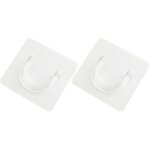 2 supports pour rideaux sans percage fixation adh�sive murale transparente porte - rideau de douche et ...