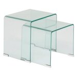 2 tables gigognes  lenia  transparent 51x47x30cm - atmosphera createur d'interieur - transparent