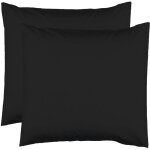 2 taies doreiller 63 x 63 cm - noir - 100% coton 57 fils 2 taies doreiller 63 x 63 cm - noir - 100% coton 57 fils
