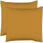 2 taies doreiller 63 x 63 cm - safran - 100% coton 57 fils