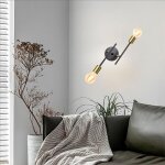 2 t�tes applique murale industrielle 1pcs - vintage lampe murale interieur en m�tal r�tro noir plafonnier ...