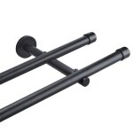 2 tringle � rideau murale 20 mm acier inoxydable noir - 280 cm