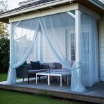 2 voilage extrieur bleu 160x305 cm moustiquaire terrasse impermables ultralger avec protection maximale ...