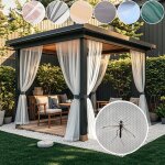 2 voilage extrieurs impermables blanc 160x305 cm ? moustiquaire extrieur anti - insectes lger avec ...