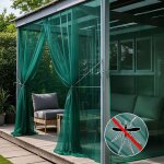 2 voilage ext�rieurs imperm�ables vert? moustiquaire ext�rieur 160x213 cm pour gazebo / jardin (facile ...