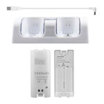 2 x 2800mah batterie rechargeable et station de charge de la batterie wii
