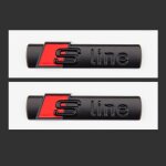 Emblme autocollant - audi - sline - 2 x autocollants - noir - tanche - usage extrieur