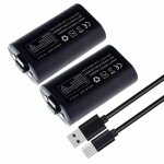 2 x batteries rechargeables 1400 mah + cble usb pour manettes xbox one et xbox series ? kit play & charge ...