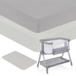 2 x drap housse bambou pour lit b�b� - lionelo - cododo et berceau - 80 x 40 cm - universelle - gris ...