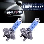 2 x h7 ampoule lampe xenon halogene 100w 8500k 12v blanc de phare de voiture halog�ne super lumineux ...