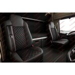 2 x housse de si�ge en similicuir noir couvre - si�ge 1 + 1 cuir pu rembourr� luxe camion poids lourd ...