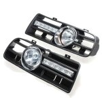 2 x led grille grill pare - chocs feux anti brouillard phare pour 97 - 06 golf 4 mk4 iv noir