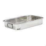 2 x r�tissoires avec grille l inox plat � four lavable au lave - vaisselle bacs � r�tir grille argent ...
