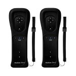 2 x t�l�commande wiimote manette compatible pour nintendo wii et wii u wii mini noire