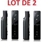 2 x t�l�commande wiimote pour nintendo wii et wii u - noir marque qumox