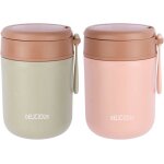 2 x thermos alimentaire chaud 430ml acier inoxydable bote alimentaire isotherme avec cuillre pliable ...