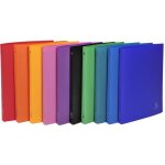 20 classeur 4 anneaux 15mm polypropylne opak - a4 - couleurs assorties