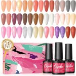 20 couleurs vernis semi permanent blanc rouge rose violet paillett ongles gel uv set soak - off manucure ...