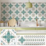 20 feuilles stickers carrelage 2d muraux imperm�ables carreau de ciment adhesif autocollants carreaux ...