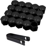 20 pcs cache ecrou 17 mm universel capuchons d�crou de roue noir boulon ecrou boulon de roue - ecrou ...