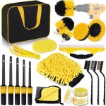 20 pcs kit nettoyage voiture produit nettoyage voiture avec brosse visseuse nettoyage voiture int�rieur ...