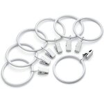 20 pices blanc anneaux de rideaux avec pinces metal rideau clips crochet rsistants  la rouille