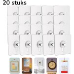 20 pices - crochets adhsifs pour tableaux sans perage - accrocher les tableaux sans les abmer - blanc ...