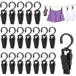 20 pi�ces crochets � linge pince � linge portable plastique pivotant � 360�cintre pince antid�rapant ...
