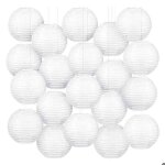 Lanternes en papier - ynkkvre - 20 pices - blanc - dcoration de mariage - intrieur