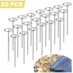 20 pi�ces?piquets de sol 102 cm � t�te ronde?pour toile anti - mauvaises herbes b�che gazon synth�tique?jardin ...