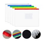 20 pices pochette navette avec fermeture zip pochettes plastiques zip pour documents a5 (240 x 180mm) ...