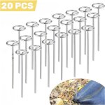 20 piquets pour b�che de sol (102 cm) - piquets de jardin � t�te ronde - id�al pour la toile de paillage ...