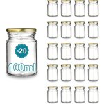 20 pots  confiture en verre vides 100ml - bocaux en verre petit pots bocaux pour conserves et confitures ...
