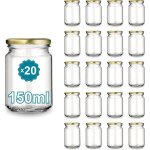 20 pots  confiture en verre vides 150ml - bocaux en verre petit pots bocaux pour conserves et confitures ...